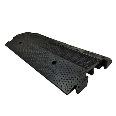 Electriduct Cable Protector, 3 in H, 36-1/2 in L, 17 in W, 2 Channel, Rubber, Black DO-ED-XL-BK